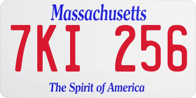 MA license plate 7KI256