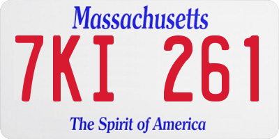 MA license plate 7KI261