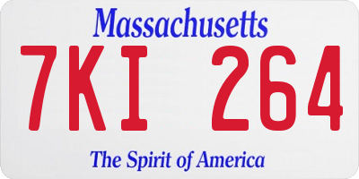 MA license plate 7KI264