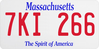 MA license plate 7KI266