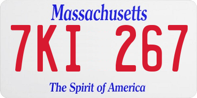 MA license plate 7KI267