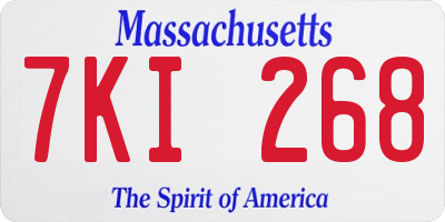 MA license plate 7KI268