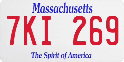MA license plate 7KI269