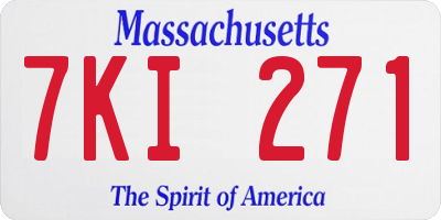 MA license plate 7KI271
