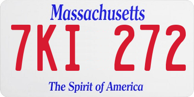 MA license plate 7KI272