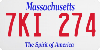 MA license plate 7KI274