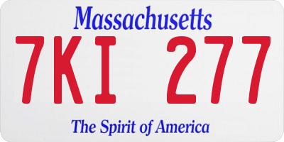 MA license plate 7KI277