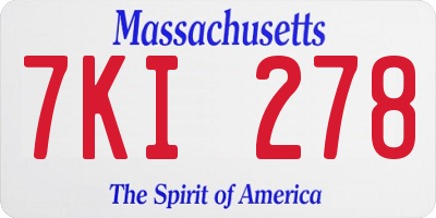 MA license plate 7KI278