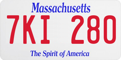 MA license plate 7KI280