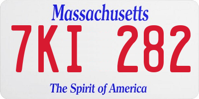 MA license plate 7KI282