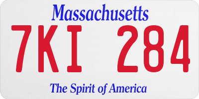 MA license plate 7KI284