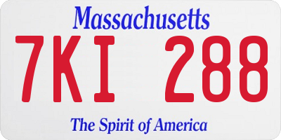 MA license plate 7KI288