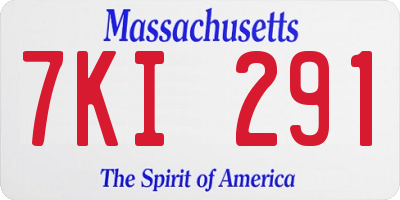 MA license plate 7KI291