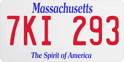 MA license plate 7KI293