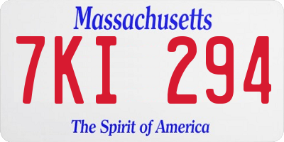 MA license plate 7KI294