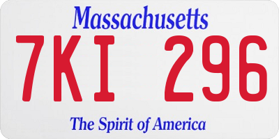 MA license plate 7KI296
