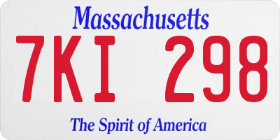 MA license plate 7KI298