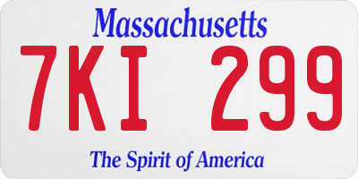 MA license plate 7KI299