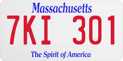 MA license plate 7KI301