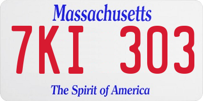 MA license plate 7KI303