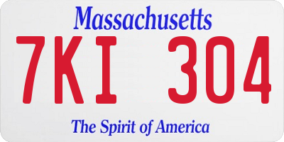 MA license plate 7KI304