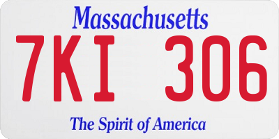 MA license plate 7KI306