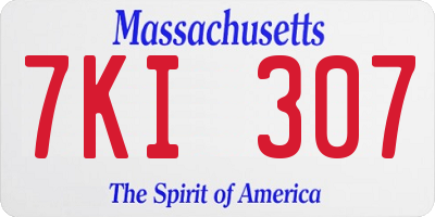 MA license plate 7KI307