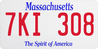 MA license plate 7KI308