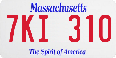 MA license plate 7KI310