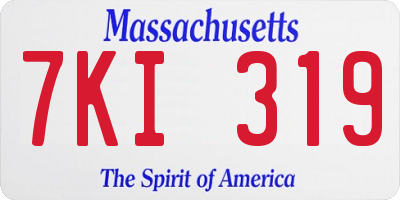 MA license plate 7KI319