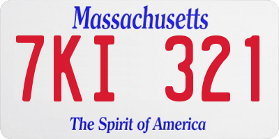 MA license plate 7KI321
