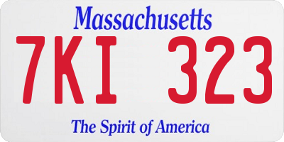 MA license plate 7KI323