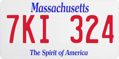 MA license plate 7KI324