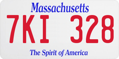 MA license plate 7KI328