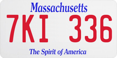 MA license plate 7KI336