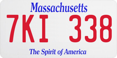 MA license plate 7KI338