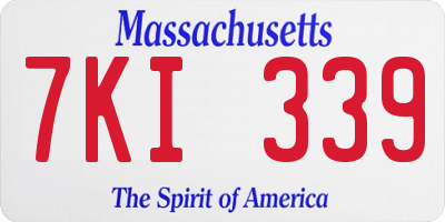 MA license plate 7KI339