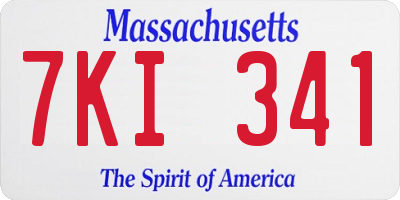 MA license plate 7KI341