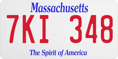 MA license plate 7KI348