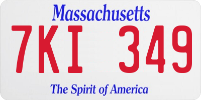 MA license plate 7KI349