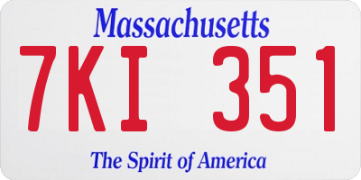 MA license plate 7KI351