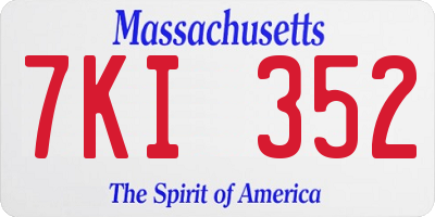 MA license plate 7KI352