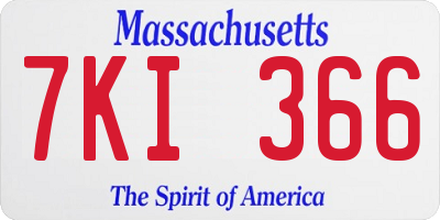 MA license plate 7KI366
