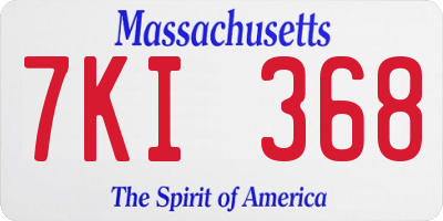 MA license plate 7KI368