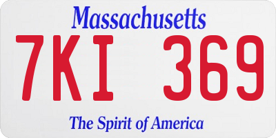 MA license plate 7KI369