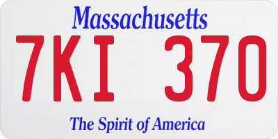 MA license plate 7KI370