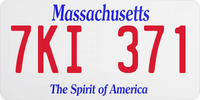 MA license plate 7KI371