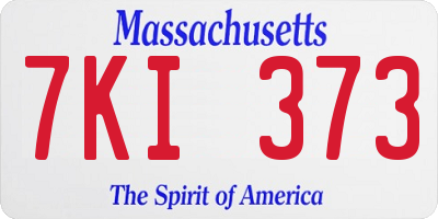 MA license plate 7KI373