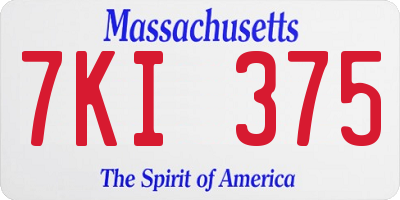 MA license plate 7KI375