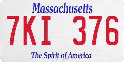 MA license plate 7KI376